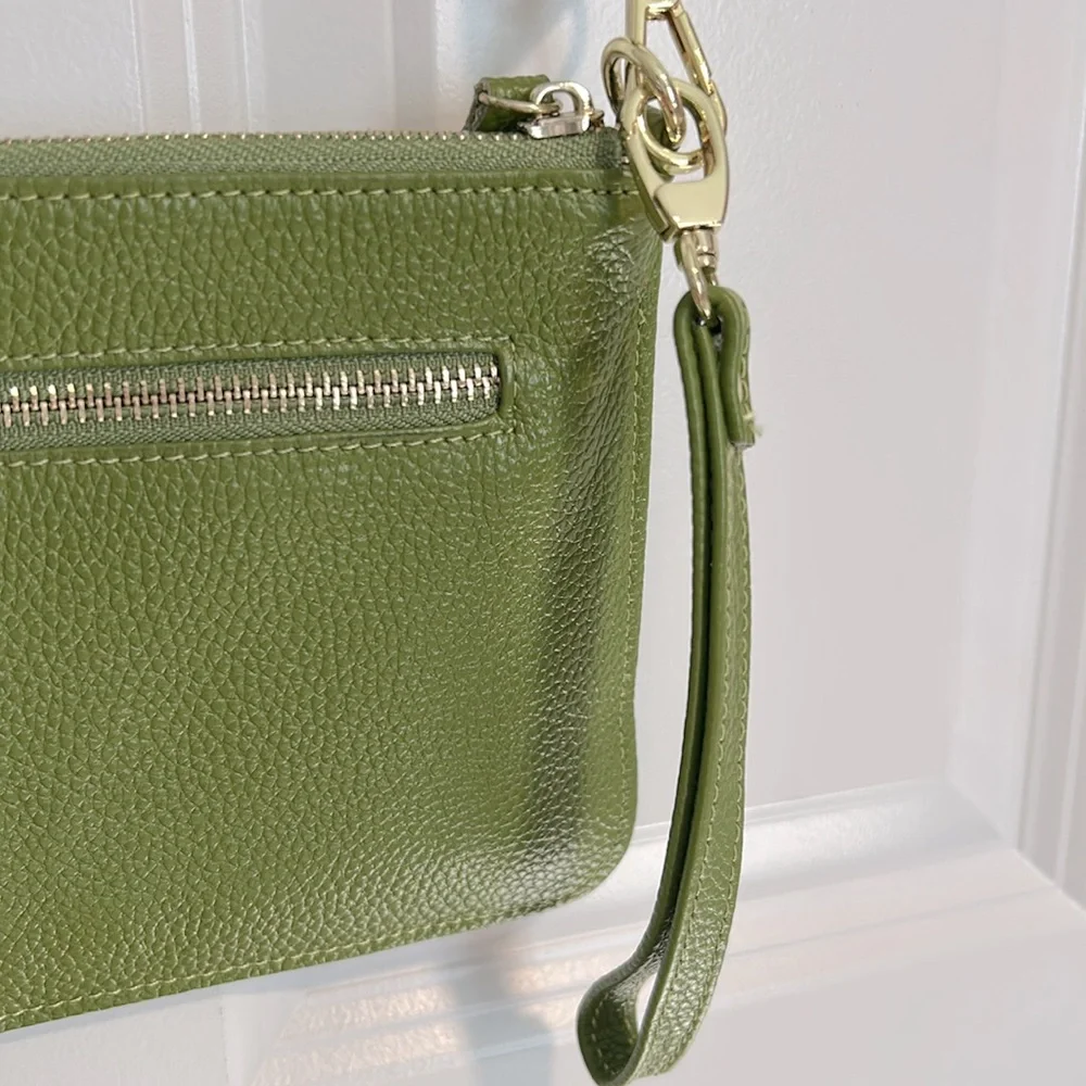 Green Women's Crossbody Bag/ Wristlet with Adjustable Straps - Picture 4 of 5